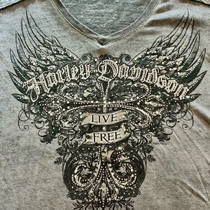 Harley-Davidson Gray Women’s Cap Sleeve Size Medium